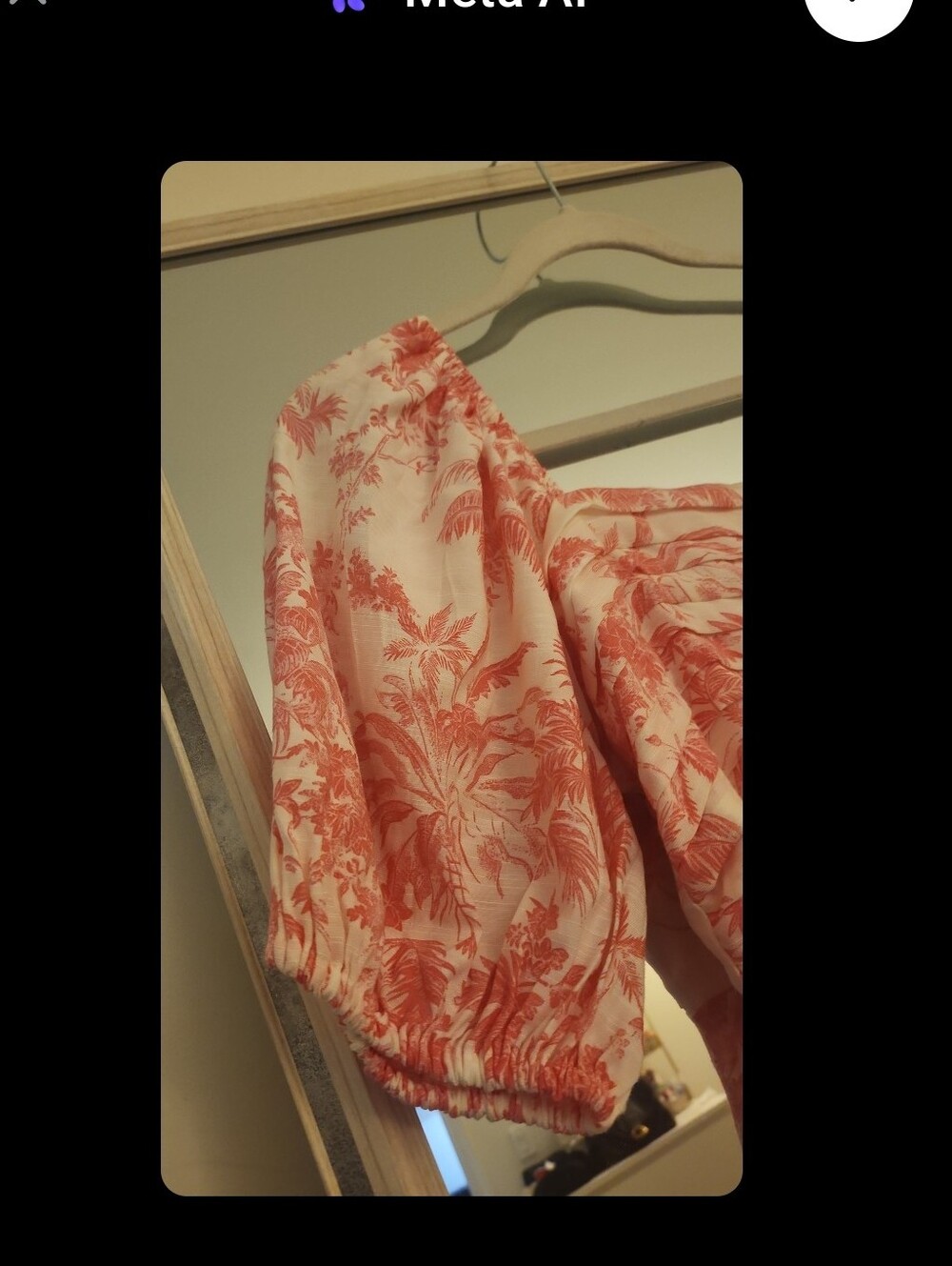 LC Lauren Conrad Coral Pink Printed Tiered Midi Dress with Puff Sleeves - Picture 6 of 9